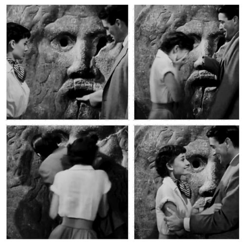 Una delle scene più famose: Joe, Anna e Irving visitano la Bocca della Verità. Credit foto: www.isango.com chiese di roma per matrimoni vicino bocca della verità