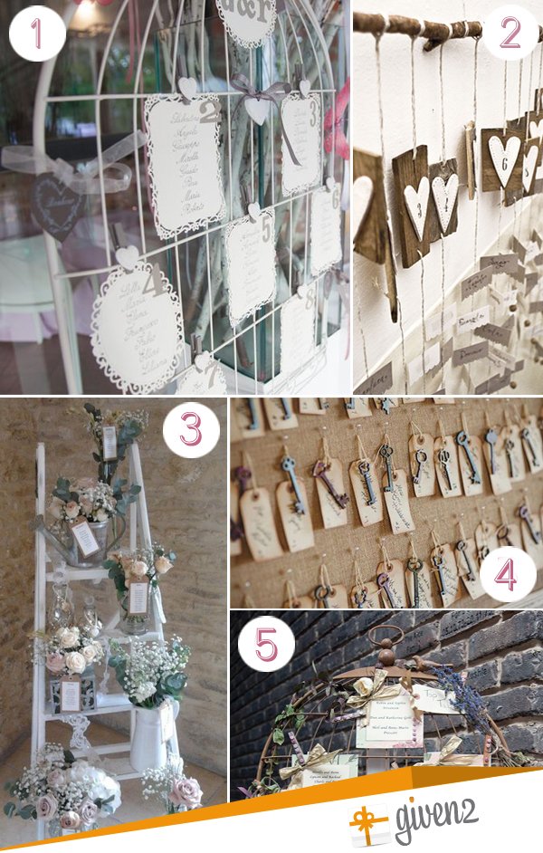 Tischplan Hochzeit shabby chic