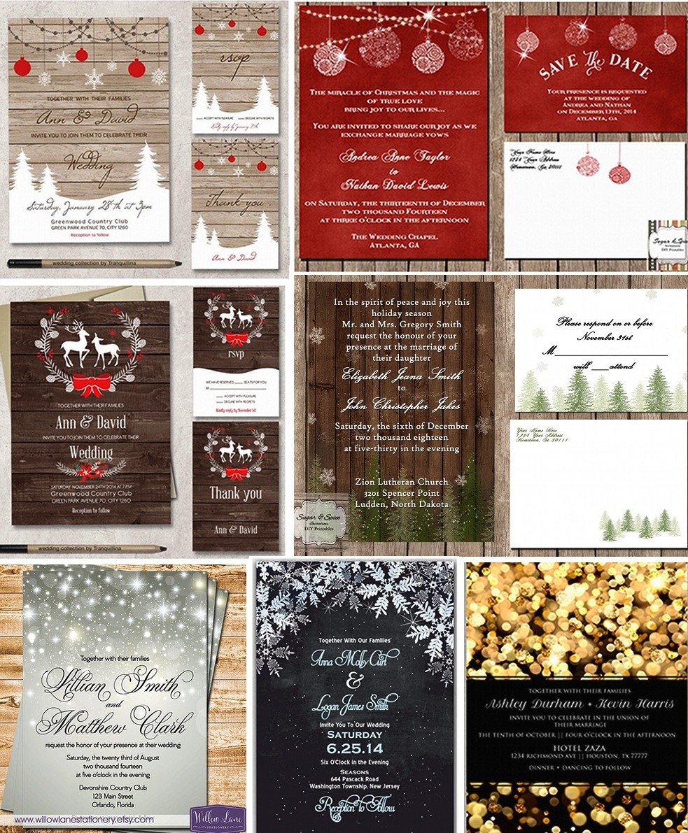 winter wedding ideas: invitations
