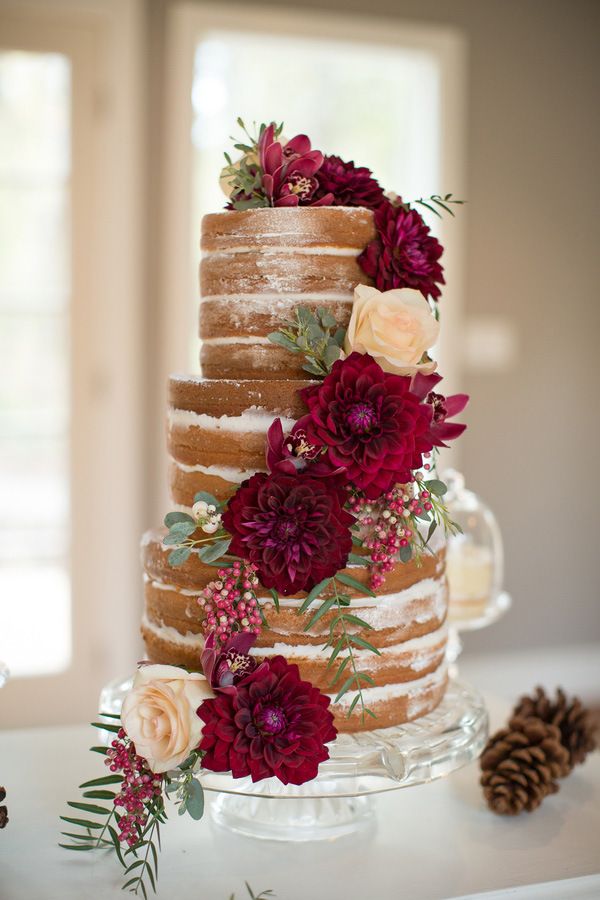 naked wedding cake