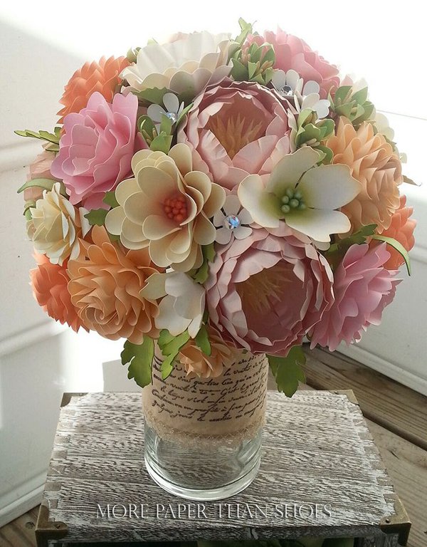 Bouquet de fleurs artificielles | Bouquet de Mariée en papier