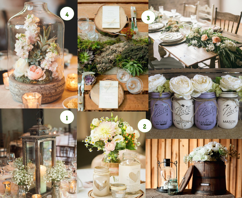 country chic centerpieces