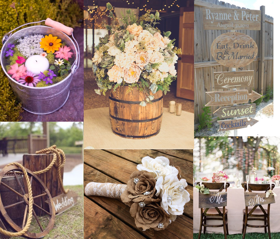 Composizione di decorazioni per matrimonio country chic decorazioni matrimonio country chic