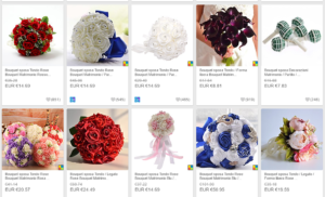 schermata selezione di bouquet sposa prezzi