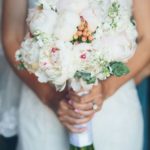 white peony bouquet