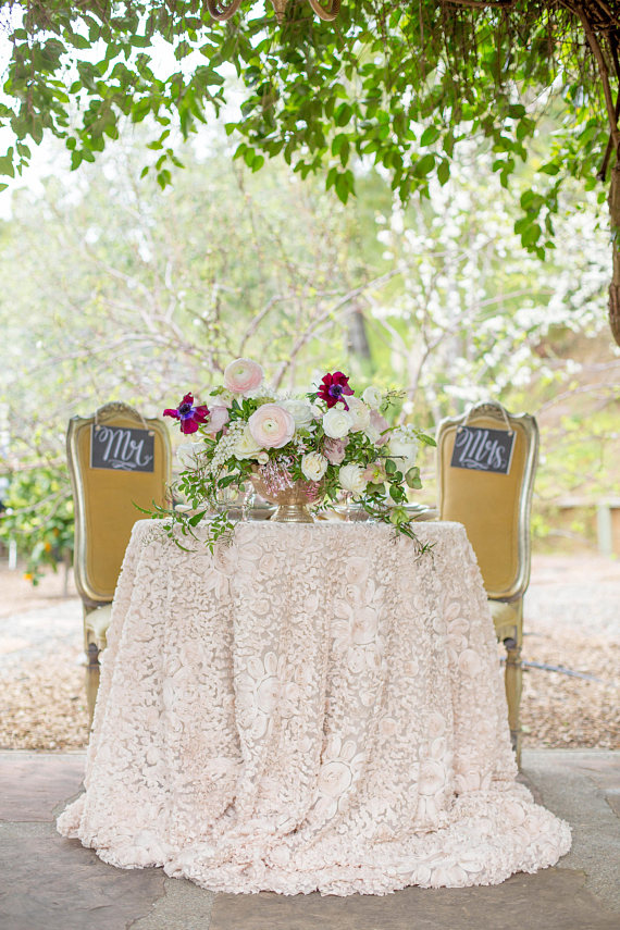 Runner Da Tavolo In Organza Di Seta - Light Champagne, 20x274 Cm, Per Matrimoni E Eventi